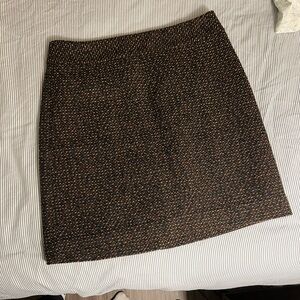 LOFT Black and Brown Mini Skirt